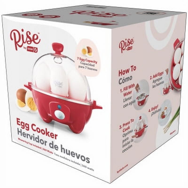 Rise by Dash Red Egg Cooker. Hard boiled or soft boiled eggs cook in m, Each