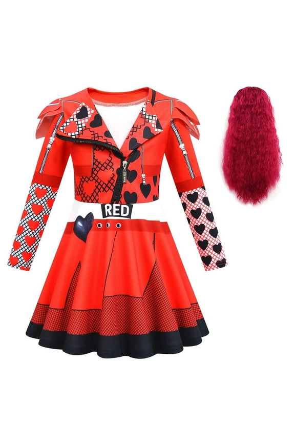 Rise of Red Costume for Girls Zipper Jacket and Pants Red Halloween Dress Up 4-12 Years