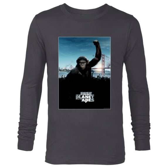 Rise of the Planet of the Apes Caesar Ape Army Movie Poster - Long Sleeve T-Shirt for Men - Customized-Charcoal Heather