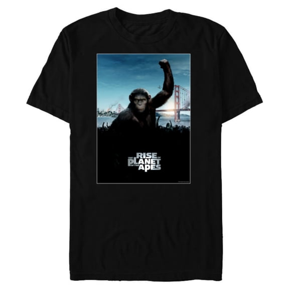 Rise of the Planet of the Apes Caesar Ape Army Movie Poster - Short Sleeve Blended T-Shirt for Adults - Customized-Black