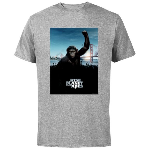 Rise of the Planet of the Apes Caesar Ape Army Movie Poster - Short Sleeve Cotton T-Shirt for Adults - Customized-Athletic Heather