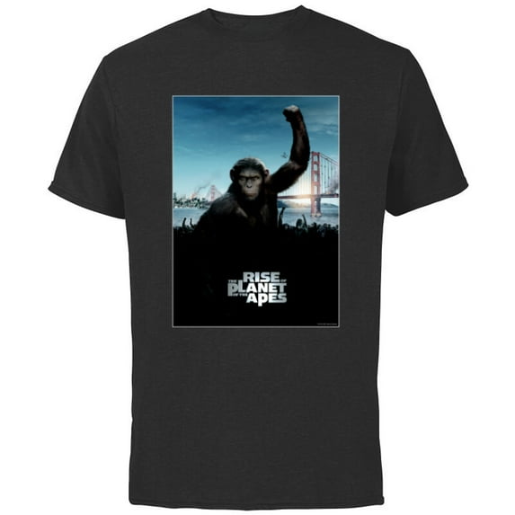 Rise of the Planet of the Apes Caesar Ape Army Movie Poster - Short Sleeve Cotton T-Shirt for Adults - Customized-Black