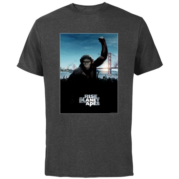 Rise of the Planet of the Apes Caesar Ape Army Movie Poster - Short Sleeve Cotton T-Shirt for Adults - Customized-Charcoal Heather