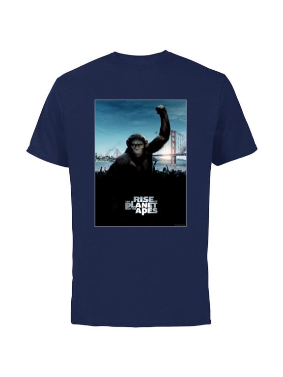 Rise of the Planet of the Apes Caesar Ape Army Movie Poster - Short Sleeve Cotton T-Shirt for Adults - Customized-Navy