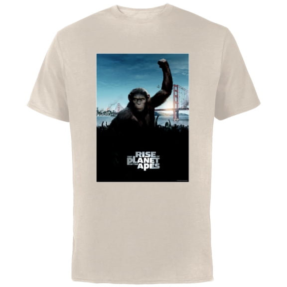 Rise of the Planet of the Apes Caesar Ape Army Movie Poster - Short Sleeve Cotton T-Shirt for Adults - Customized-Natural
