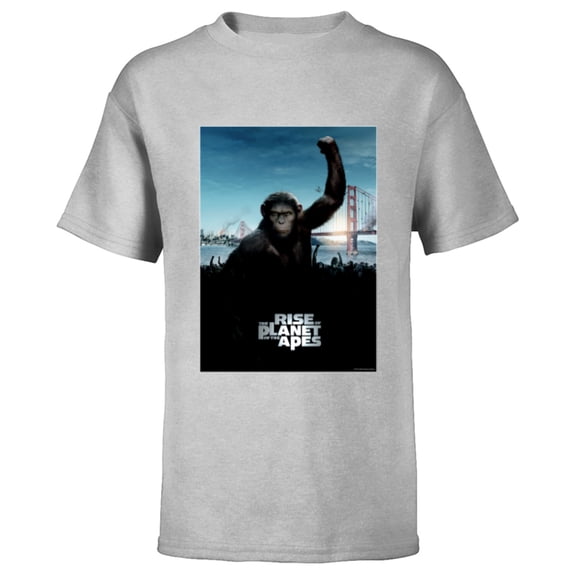 Rise of the Planet of the Apes Caesar Ape Army Movie Poster - Short Sleeve T-Shirt for Kids - Customized-Athletic Heather