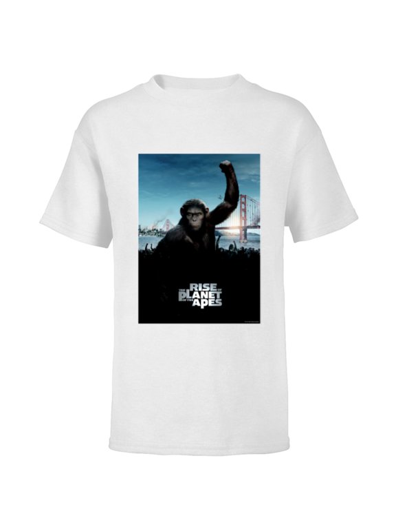 Rise of the Planet of the Apes Caesar Ape Army Movie Poster - Short Sleeve T-Shirt for Kids - Customized-White