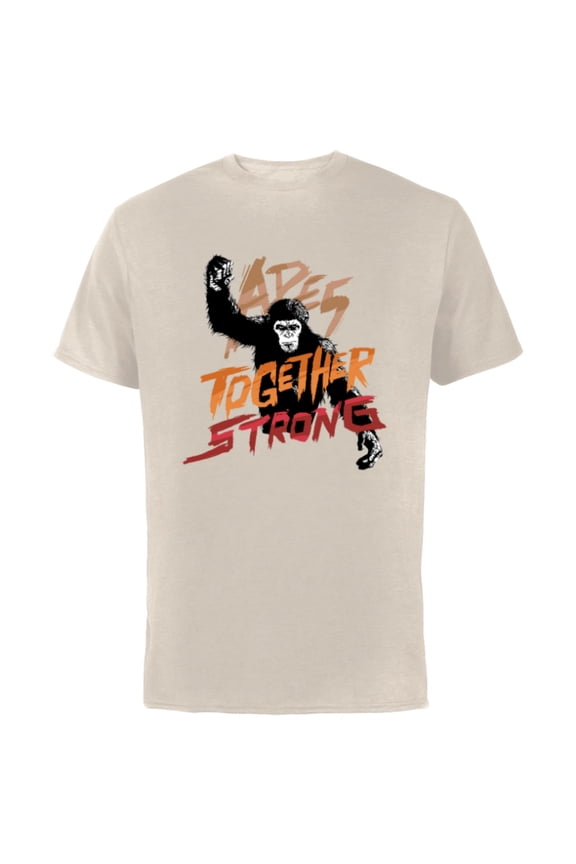Rise of the Planet of the Apes Caesar Apes Together Strong - Short Sleeve Cotton T-Shirt for Adults - Customized-Natural