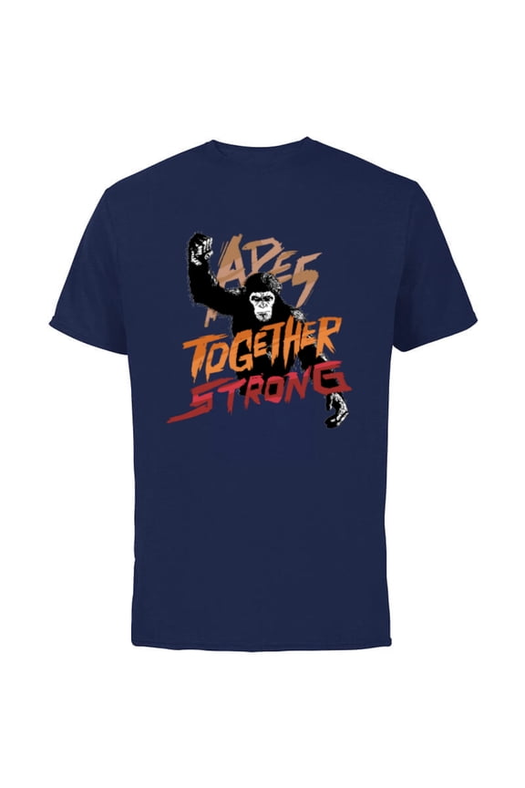 Rise of the Planet of the Apes Caesar Apes Together Strong - Short Sleeve Cotton T-Shirt for Adults - Customized-Navy
