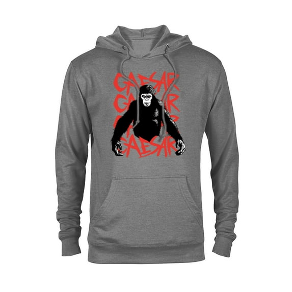 Rise of the Planet of the Apes Caesar in Black White and Red - Pullover Hoodie for Adults - Customized-Athletic Heather
