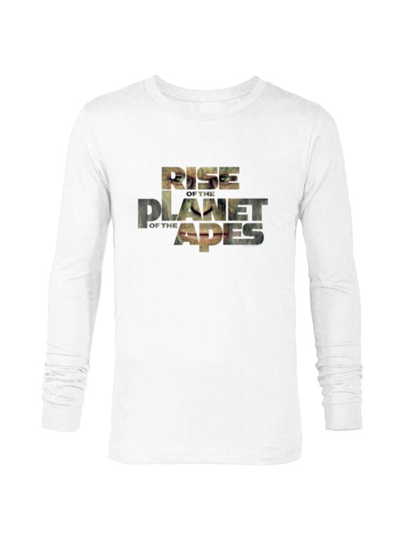Rise of the Planet of the Apes Caesar in Logo Movie Poster - Long Sleeve T-Shirt for Men - Customized-White