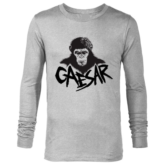 Rise of the Planet of the Apes Monochrome Caesar Glare - Long Sleeve T-Shirt for Men - Customized-Athletic Heather