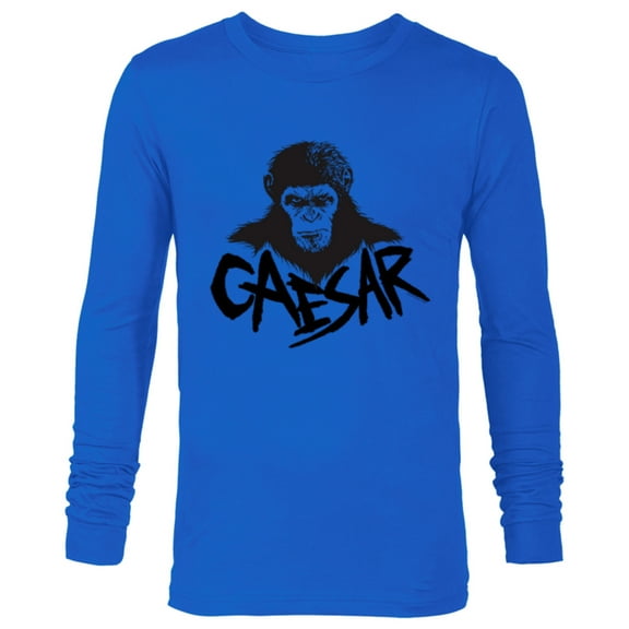 Rise of the Planet of the Apes Monochrome Caesar Glare - Long Sleeve T-Shirt for Men - Customized-Navy