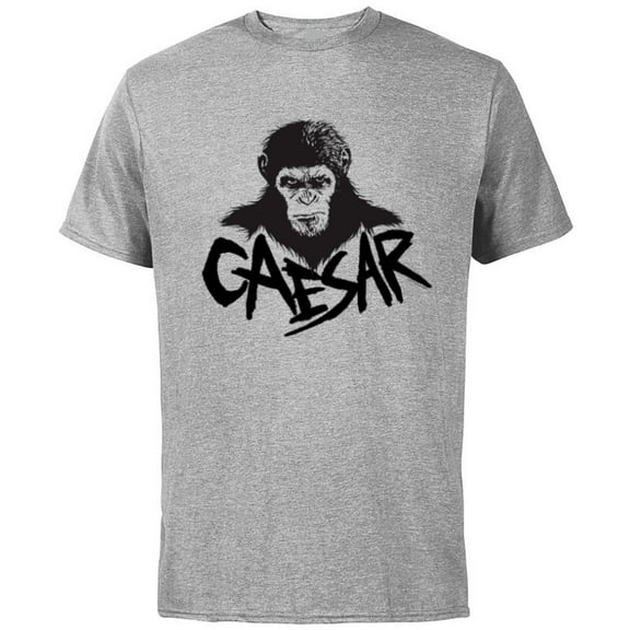Rise of the Planet of the Apes Monochrome Caesar Glare - Short Sleeve Cotton T-Shirt for Adults - Customized-Athletic Heather