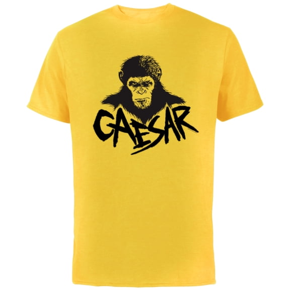 Rise of the Planet of the Apes Monochrome Caesar Glare - Short Sleeve Cotton T-Shirt for Adults - Customized-Yellow