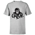 thumbnail image 1 of Rise of the Planet of the Apes Monochrome Caesar Glare - Short Sleeve T-Shirt for Kids - Customized-Athletic Heather, 1 of 5