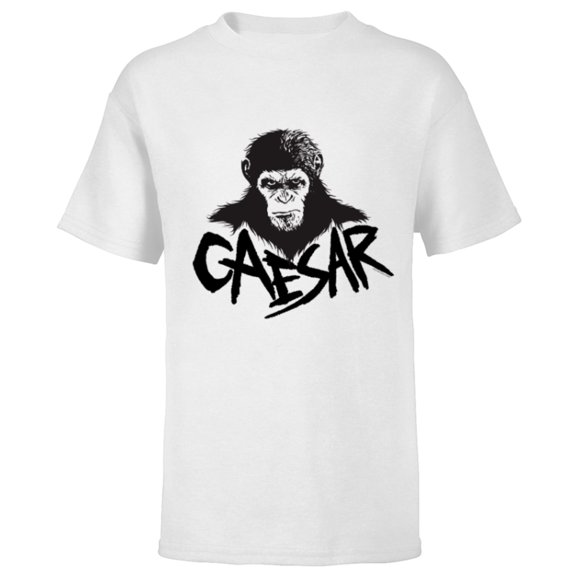 Rise of the Planet of the Apes Monochrome Caesar Glare - Short Sleeve T-Shirt for Kids - Customized-White