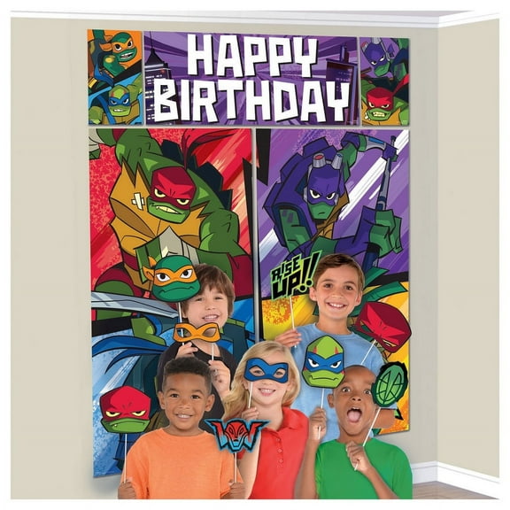 Rise of the TMNT Scene Setter Wall Decoration with Photo Props