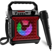 Risebass Karaoke Machine Portable for Kids & Adults Singing Machine Speaker with Microphone, Red