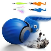 Risehigh Cat Toys for Indoor Cat Toy Smart Interactive Cat Toy Ball Rechargeable Two Speed Adjustment for Bored Indoor Adult Cats, Blue
