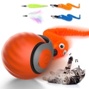 Inadays Cat Toys for Indoor Cat Toy Smart Interactive Cat Toy Ball Rechargeable Two Speed Adjustment for Bored Indoor Adult Cats, Red