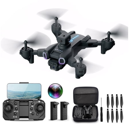 Risehigh Drone with Camera Kids Toy Beginners Drone Quadcopter 1080P APP and RC Remote Control Optical Flow Positioning 360° Flip Waypoint Fly with Carrying Case 14+ Years