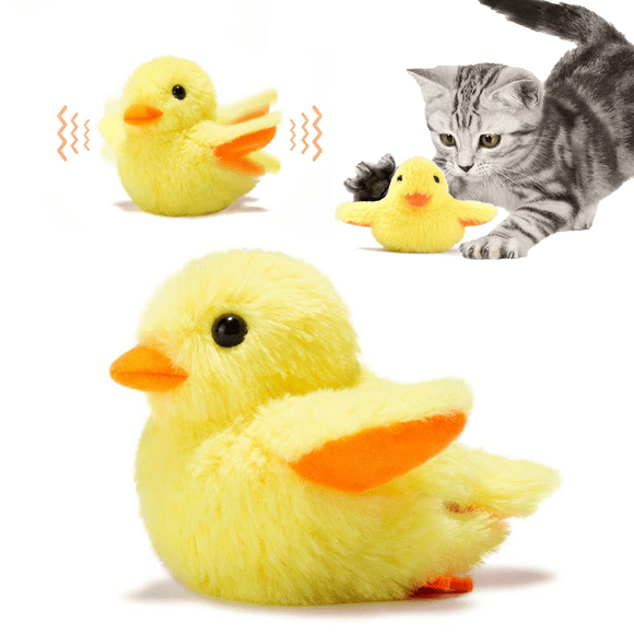 Risehigh Interactive Cat Toys for Indoor Cats Rechargeable Automatic Chirping Duck Cat Toy with Catnip Auto Beating Wings Cat Toy