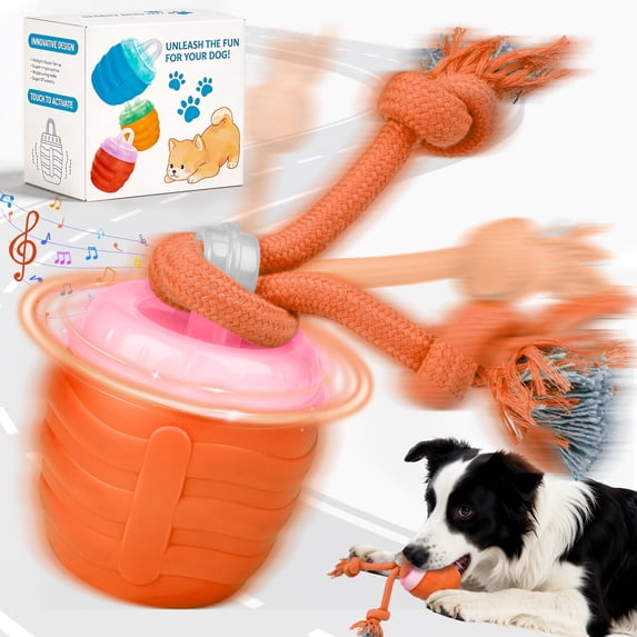 Risehigh Interactive Dog Toys, Motion Activated Balls for Small Medium Large Dogs, Automatic Moving Dogs Toy with Rope Wicked Ball for Boredom Relief, Interactive Dog Ball to Keep Them Busy