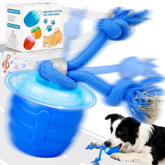 Risehigh Interactive Dog Toys, Motion Activated Balls for Small Medium Large Dogs, Automatic Moving Dogs Toy with Rope Wicked Ball for Boredom Relief, Interactive Dog Ball to Keep Them Busy