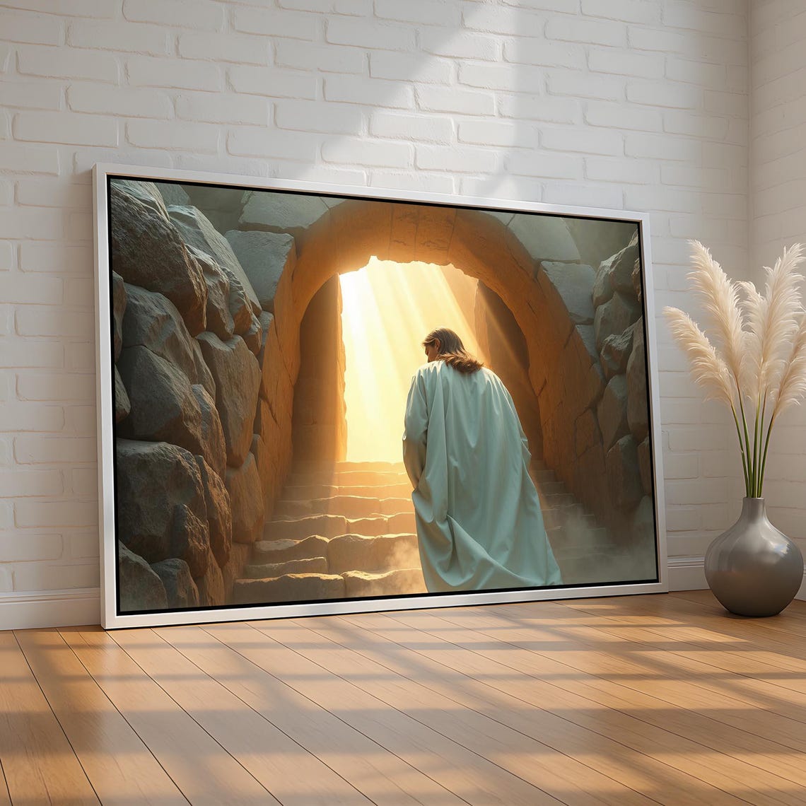Risen Christ Empty Tomb Wall Art | Resurrection Morning Canvas Print ...