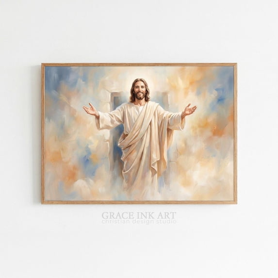 Risen Christ Sunday Wall Art Print, Resurrection Of Jesus And Holy Week ...