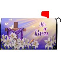 He is Risen Easter Mailbox Cover Magnetic Spring Floral Mailbox Covers Standard Size 21X18 Inch Easter Outdoor Decoration Mailbox Covers Waterproof Letter Post Box Cover Mail Wraps for Home Yard