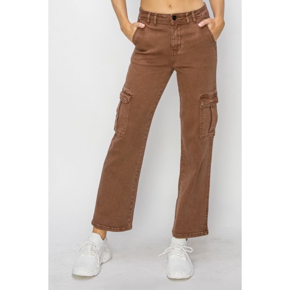 Risen Full Size High Rise Cargo Jeans