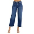 thumbnail image 1 of Risen Jeans - High Rise Cropped Boyfriend Jeans with Versatile Cuffed Hem (26.5" Inseam) - RDP5976, 1 of 8