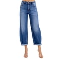 thumbnail image 1 of Risen Jeans - High Rise Cropped Barrel Leg Jeans in Vintage Dark Indigo (27.5" Inseam) - PGA21024, 1 of 9