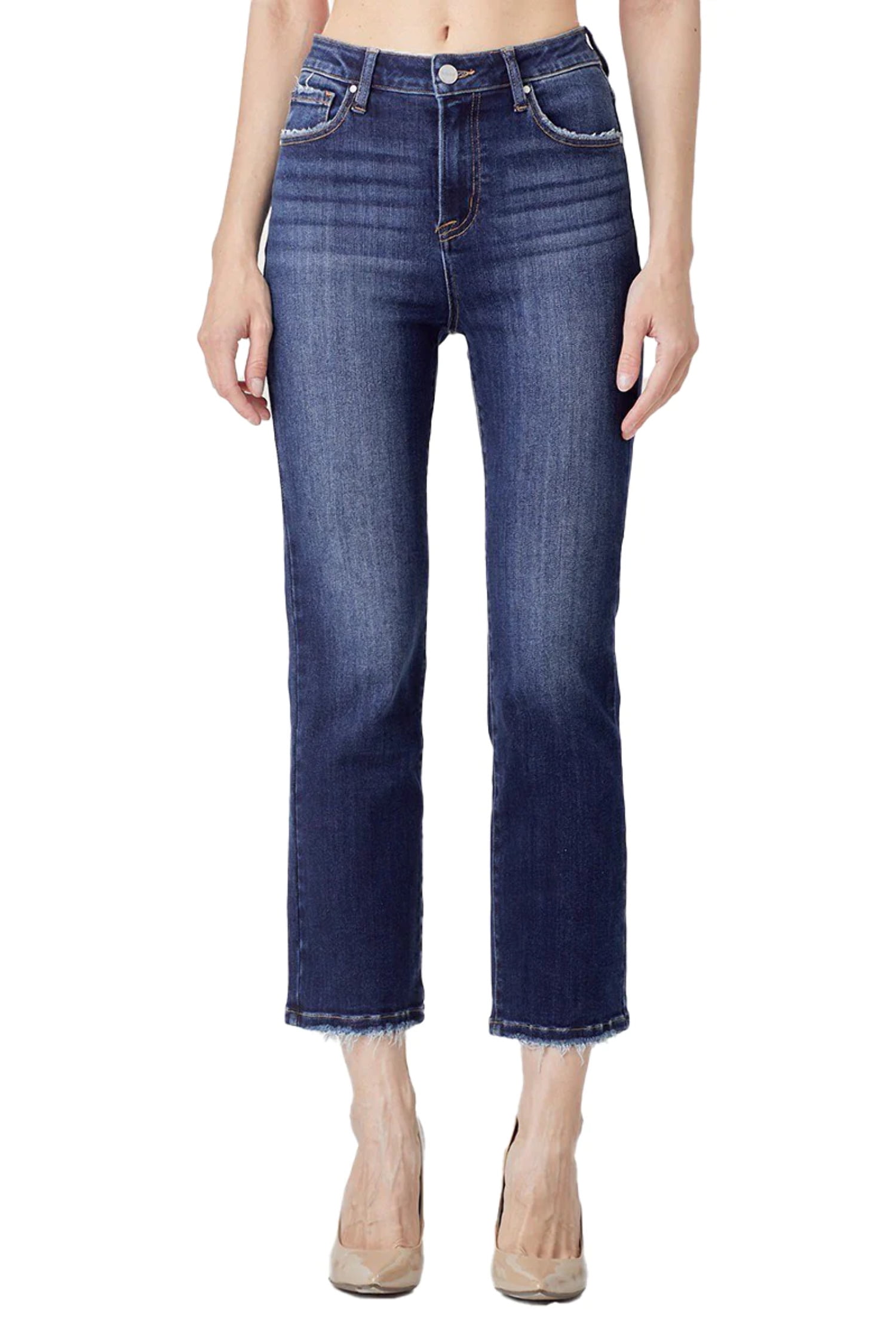 RISEN USA, Full Size High Rise Crop Wide Button Up Jeans Plus Size, Women Pants main image 0
