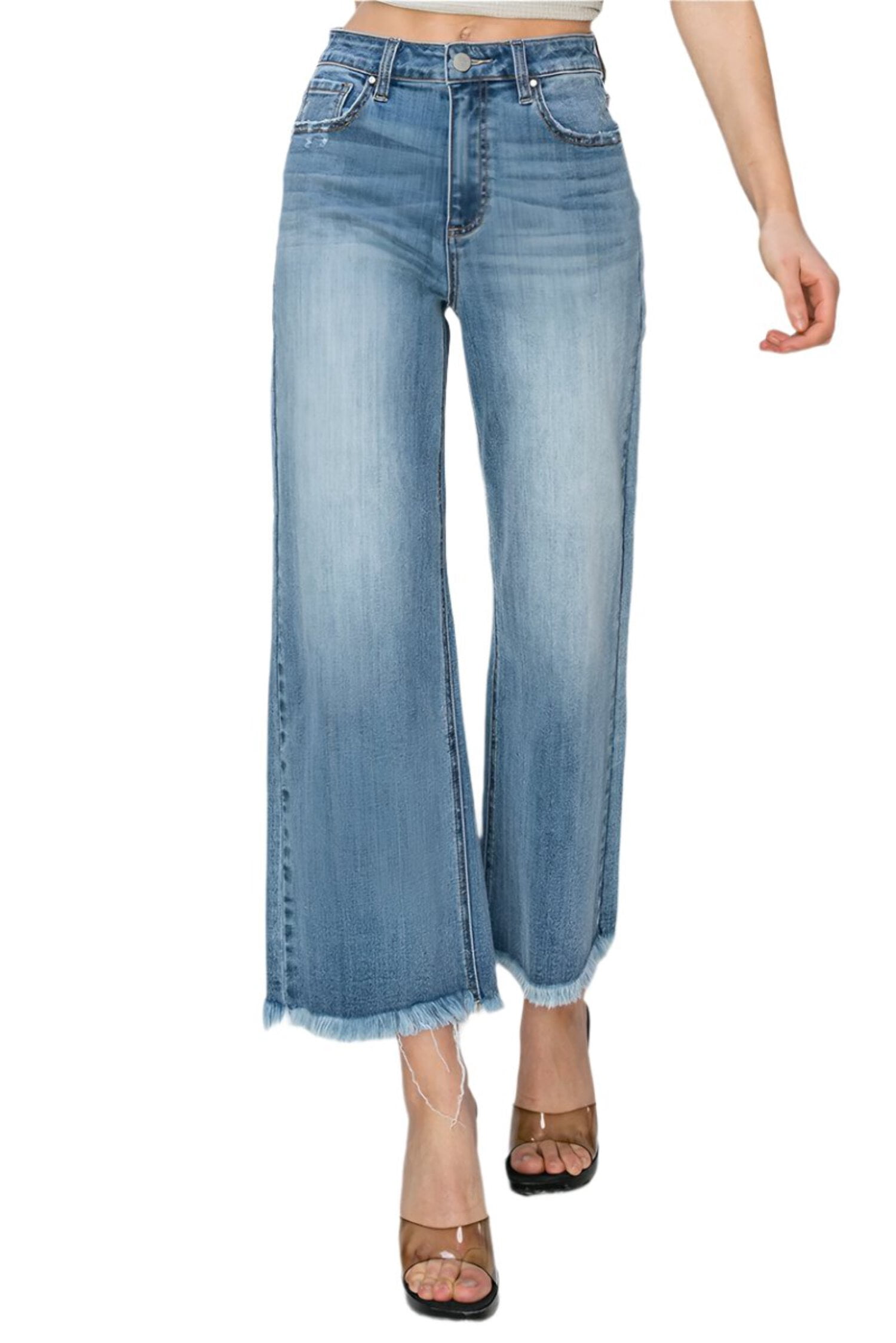 Rhea RISEN High Rise-Wide-Twisted Seam Jeans