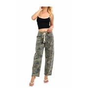 Risen Jeans High Rise Slouchy Crop Barrel Camo Pants, Size 13