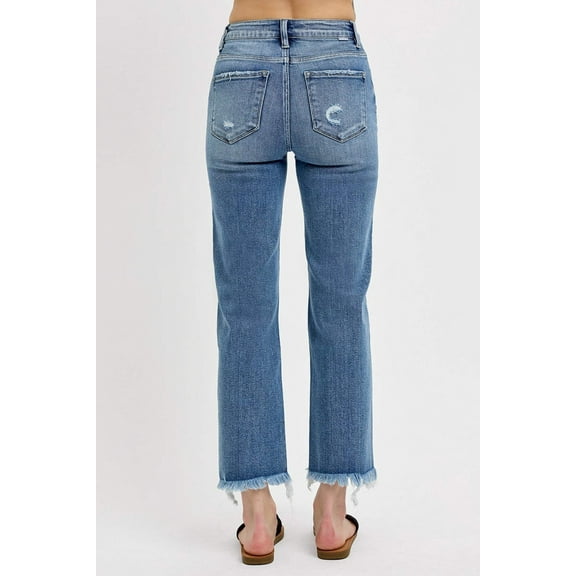 Millie High Rise Straight Jeans Acid Black by Risen Jeans