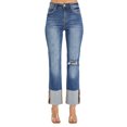 thumbnail image 1 of Risen Jeans - High Rise Wide Cuffed Straight Jeans - RDP5484, 1 of 7
