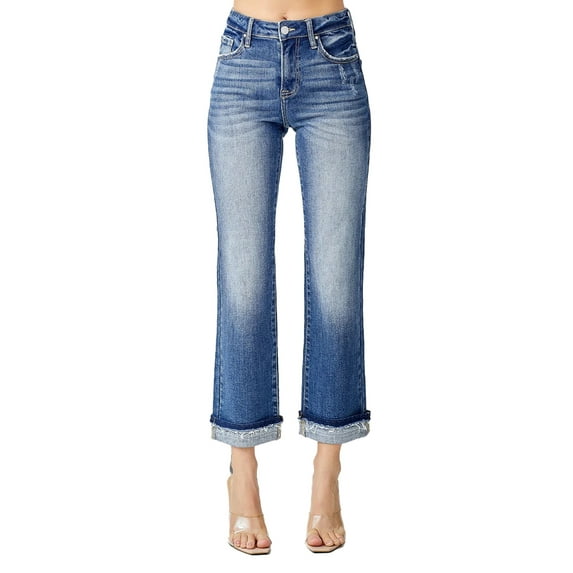 Risen Jeans - Mid Rise Ankle Slim Straight Jeans - RDP5311