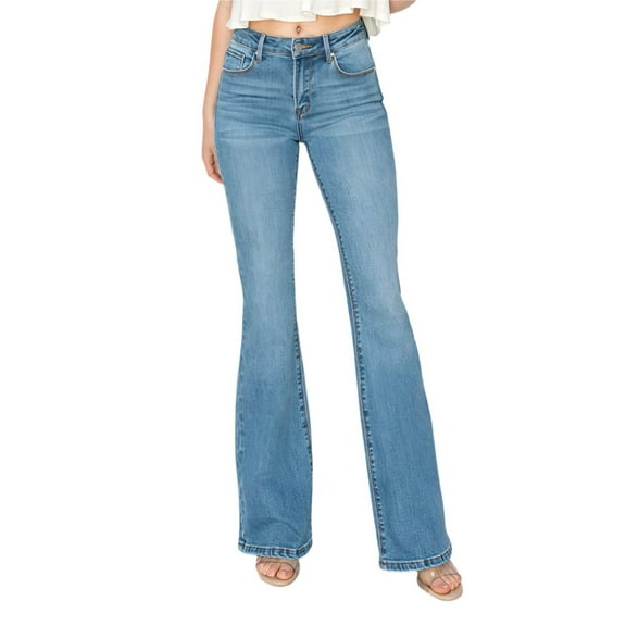 Risen Jeans - Mid-Rise Basic Flare Jeans in Vintage Medium Indigo (33" Inseam) - RDP5404