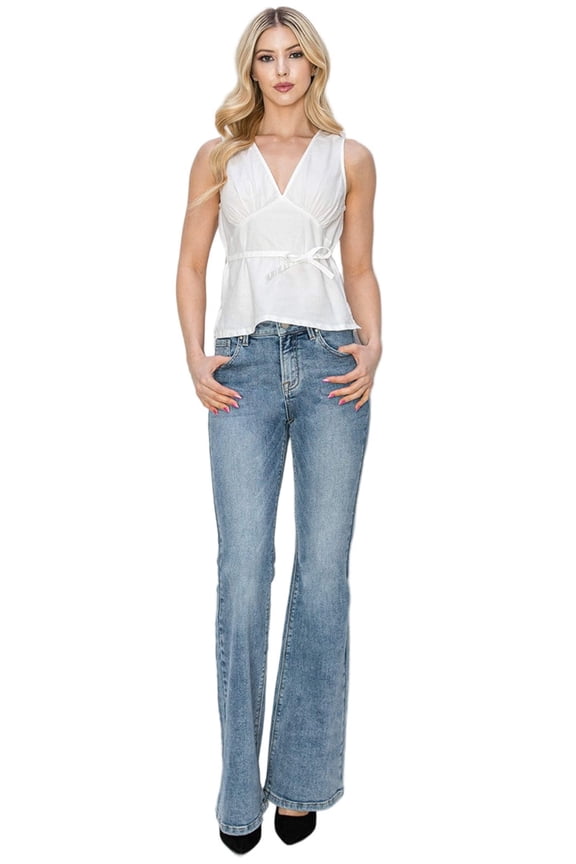 - Mid-Rise Basic Flare Leg Jeans (33" Inseam) - RDP5740