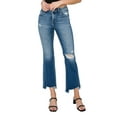 thumbnail image 1 of Risen Jeans - Mid-Rise Frayed Step Hem Ankle Straight Jeans (29" Inseam) - RDP5785, 1 of 7
