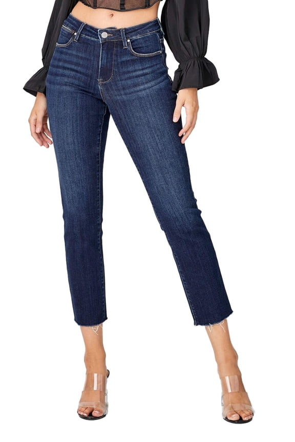 Women’s High Rise Distressed Straight Leg Jeans – RDP5203CH (Medium & Dark Blue Washes)
