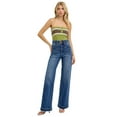 thumbnail image 1 of Risen Jeans - Tummy Control Elastic Band High Rise Wide Double Waist Jeans (32 1/2" Inseam) - RDP5919, 1 of 11