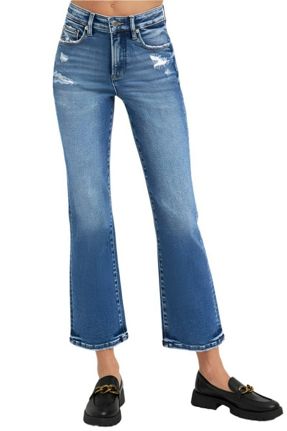 - Tummy Control High Rise Crop Bootcut Jeans (27" Inseam) - RDP5937