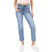 Risen Jeans Womens Juniors High Rise Cropped Jeans Medium Denim, 5