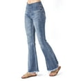thumbnail image 1 of Risen Jeans Womens Juniors High Rise Pull On Flares  (Medium Denim, Small), 1 of 4