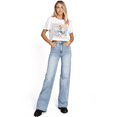 thumbnail image 1 of Risen Jeans Womens Juniors High Rise Wide-Leg Denim Pants (Light Denim, 1), 1 of 4